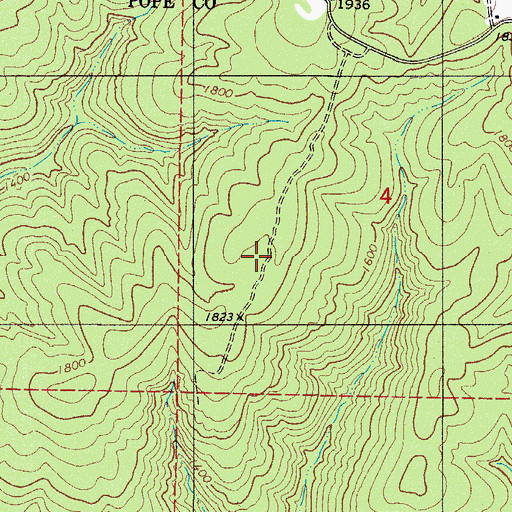 Topographic Map of Pedestal Rocks Trail, AR