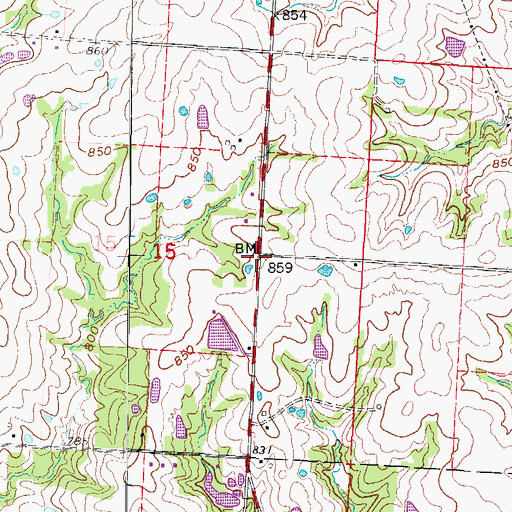 Topographic Map of Dean Post Office (historical), MO