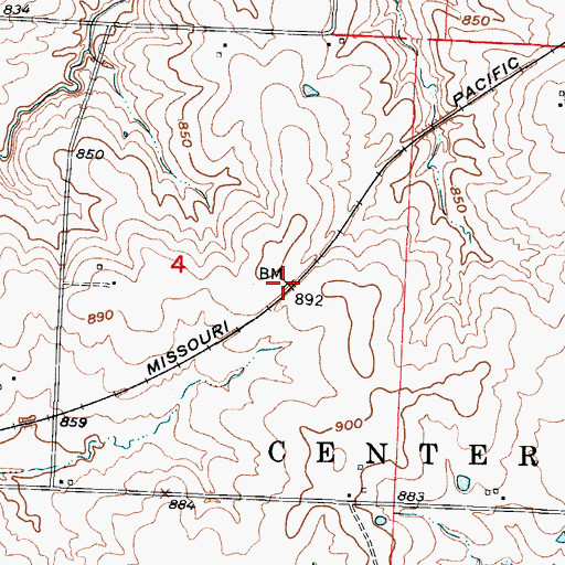Topographic Map of Doran (historical), MO