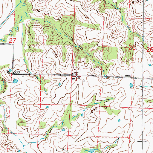 Topographic Map of Hoffman Post Office (historical), MO