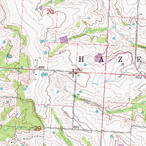 Topographic Map of McMahan School (historical), MO