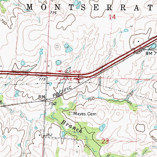 Topographic Map of Mayes School (historical), MO