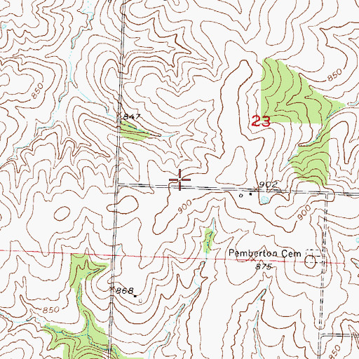 Topographic Map of Mount Xenia School (historical), MO