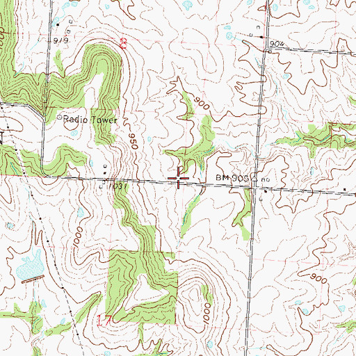 Topographic Map of Pleasant Grove School (historical), MO