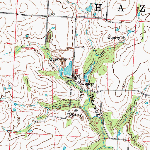 Topographic Map of Salem School (historical), MO