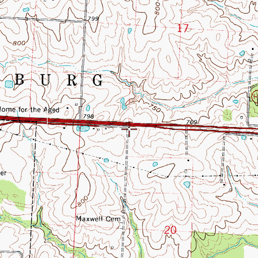 Topographic Map of Union Prairie School (historical), MO