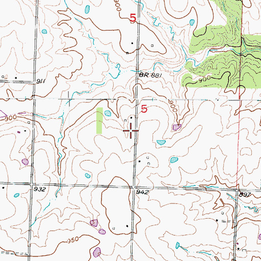 Topographic Map of Washington School (historical), MO