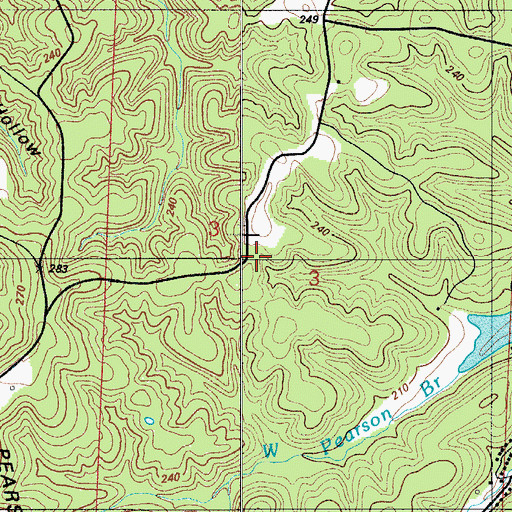 Topographic Map of Pearson Branch School (historical), MO