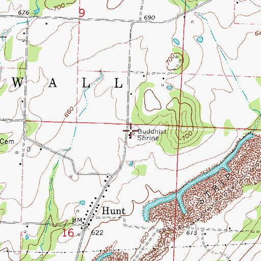 Topographic Map of Buddhist Shrine, AR