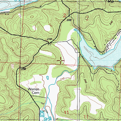 Topographic Map of Prairie Hollow School (historical), MO