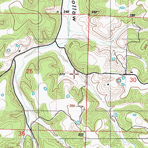 Topographic Map of Hazel Valley School (historical), MO