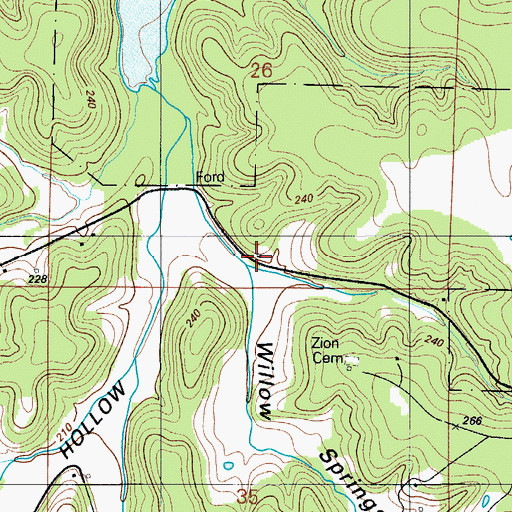 Topographic Map of Anderson Hollow School (historical), MO