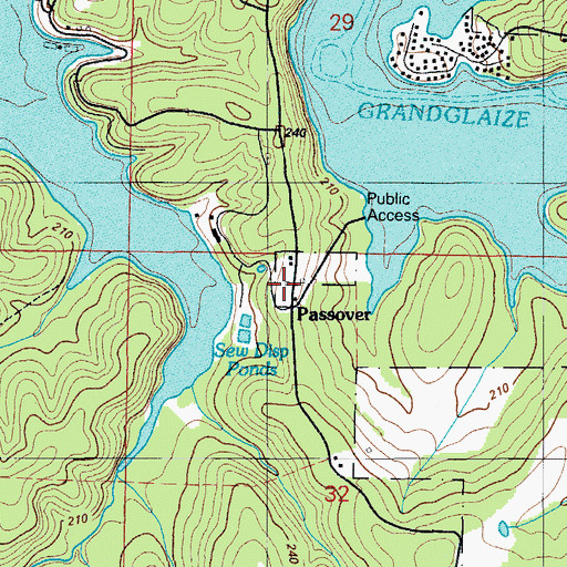 Topographic Map of Passover School (historical), MO