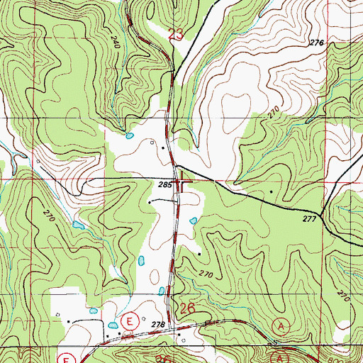 Topographic Map of Snyder School (historical), MO