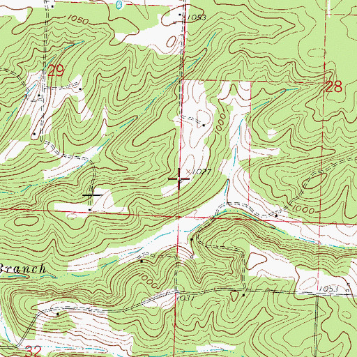 Topographic Map of Long Branch School (historical), MO