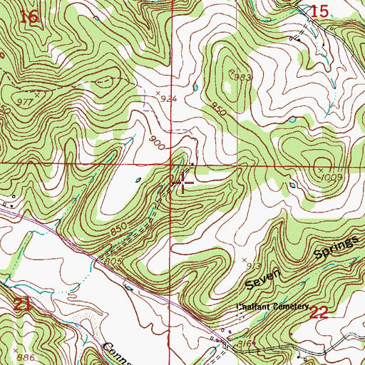 Topographic Map of Oak View School (historical), MO