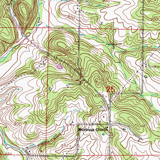 Topographic Map of O'Halloran School (historical), MO