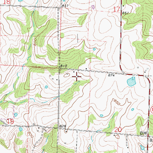 Topographic Map of Stony Point School (historical), MO