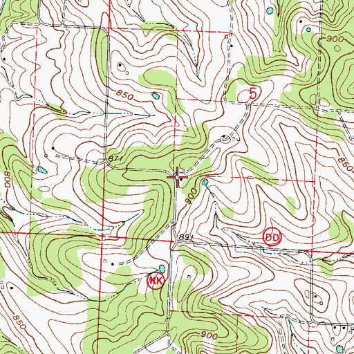 Topographic Map of Black Jack School (historical), MO