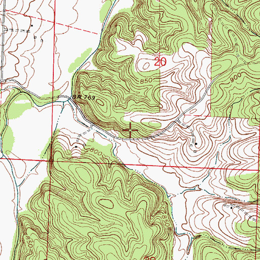 Topographic Map of Oakland School (historical), MO