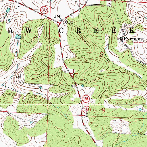 Topographic Map of Martens School (historical), MO