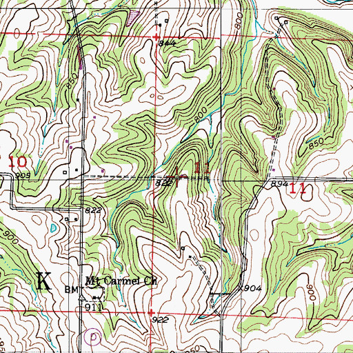 Topographic Map of Lone Oak School (historical), MO