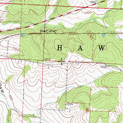 Topographic Map of Haw Creek School (historical), MO
