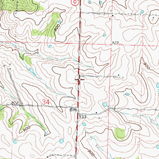 Topographic Map of Lone Jack School (historical), MO