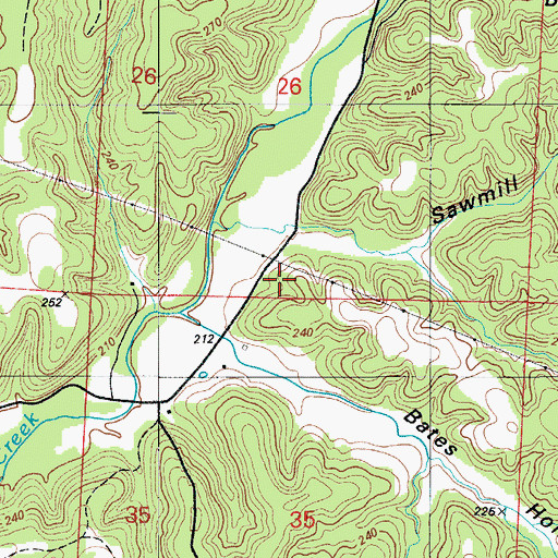 Topographic Map of Carlisle School (historical), MO