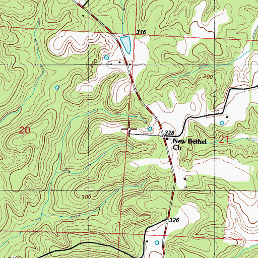 Topographic Map of Webb School (historical), MO