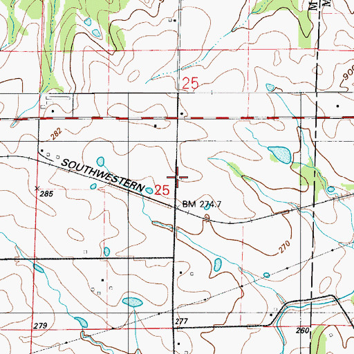 Topographic Map of Rock Island School (historical), MO