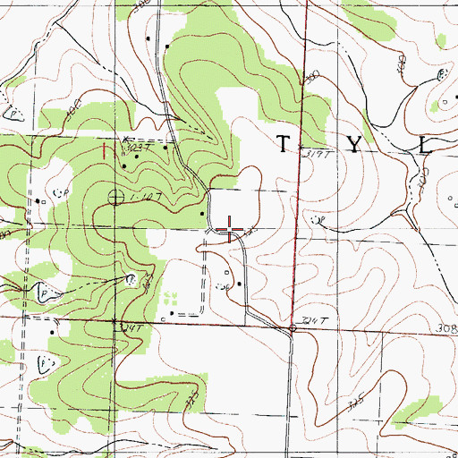 Topographic Map of Concord School (historical), MO