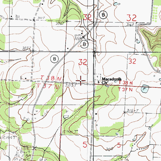 Topographic Map of White Cloud School (historical), MO
