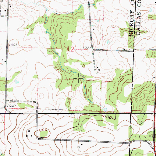 Topographic Map of Pleasant Valley School (historical), MO