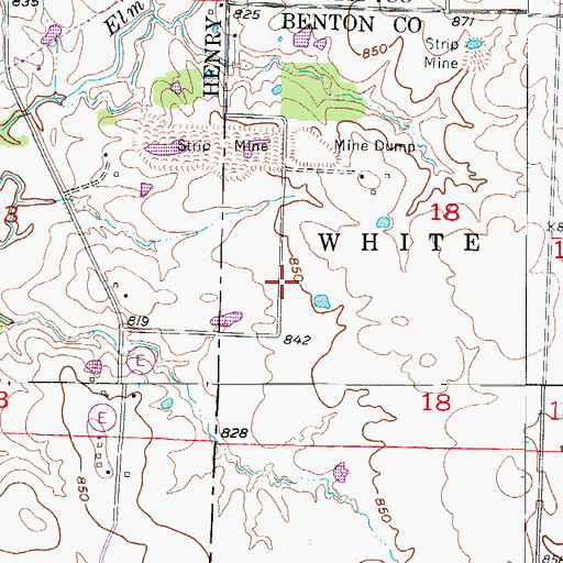 Topographic Map of Hughes School (historical), MO