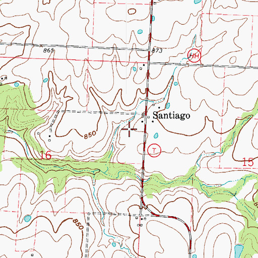 Topographic Map of Santiago School (historical), MO