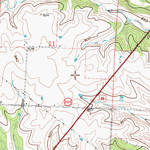 Topographic Map of McMurdo School (historical), MO
