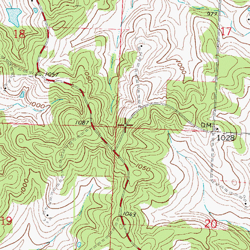 Topographic Map of Hink School (historical), MO