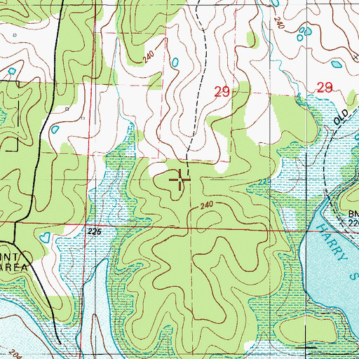 Topographic Map of Pleasant Grove School (historical), MO