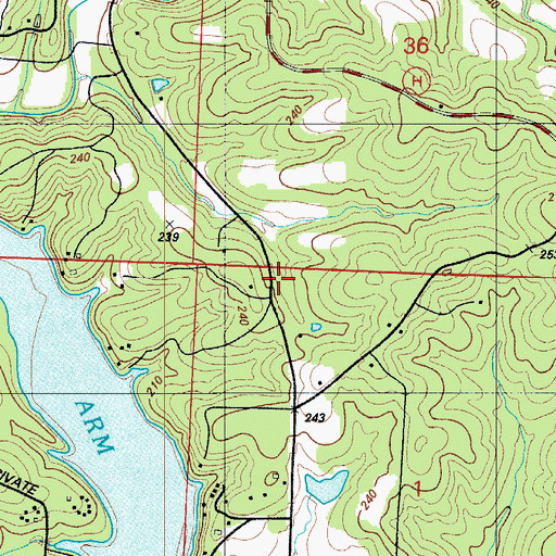 Topographic Map of Yeager School (historical), MO