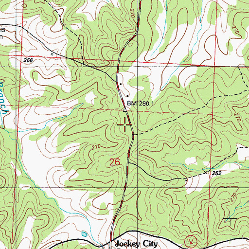 Topographic Map of Pleasant Green School (historical), MO