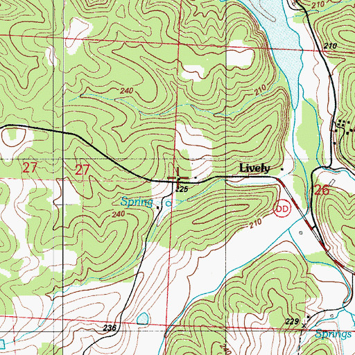 Topographic Map of Sweet Water School (historical), MO