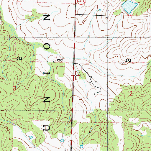 Topographic Map of White School (historical), MO