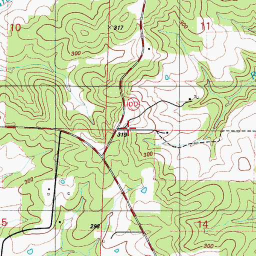 Topographic Map of Olive Branch School (historical), MO