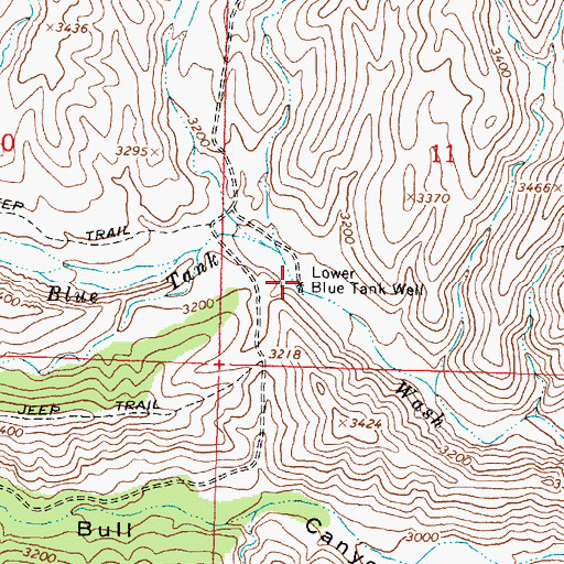 Topographic Map of Lower Blue Tank Well, AZ