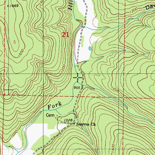 Topographic Map of Pack Hollow, AR
