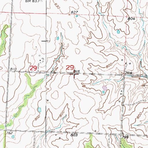 Topographic Map of Prairie Ridge School (historical), MO