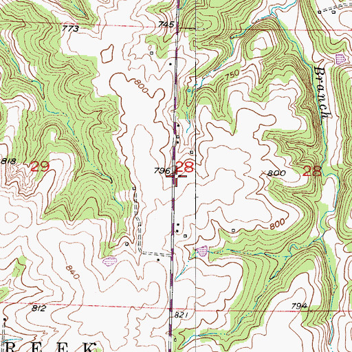 Topographic Map of Anderson School (historical), MO