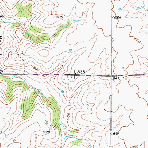 Topographic Map of Sunnymede School (historical), MO