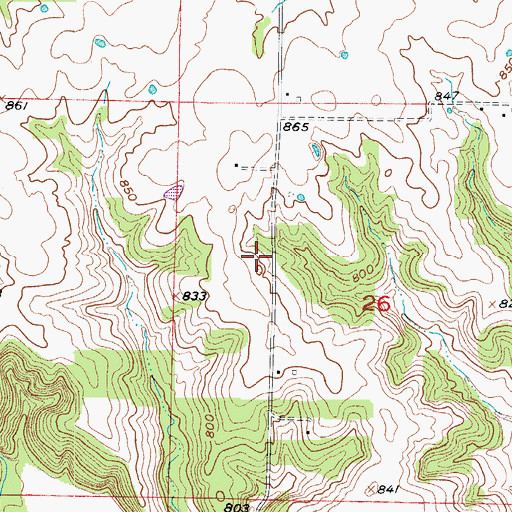 Topographic Map of Fristoe School (historical), MO